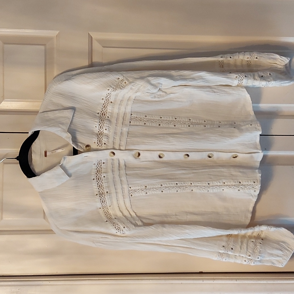 White  button shirt Free People size S